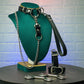 Bondage set O-ring collar, handcuffs and leash
