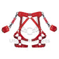 Red Leather Thigh Harness with Handcuffs