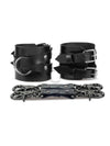 Black Bondage Cuffs with X-Straps