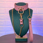 Wave BDSM Collar and Chain Leash Set