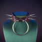 Leather marsala collar with long spikes