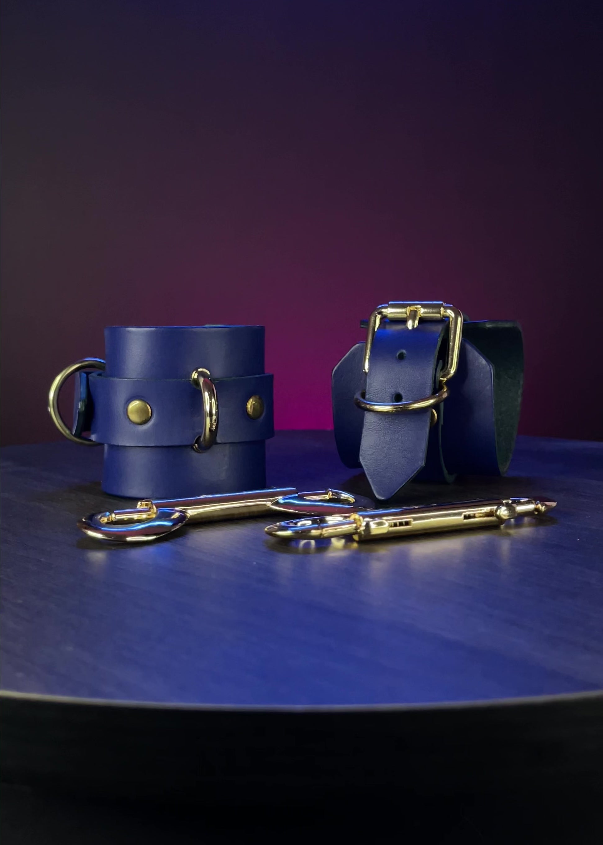 Blue Leather cuffs