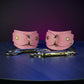 Pink leather cuffs
